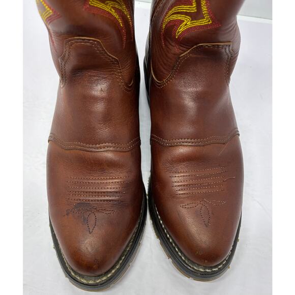 Double H Aeroglide 6.5M Leather Cowboy Boots Steel Toe? Brown